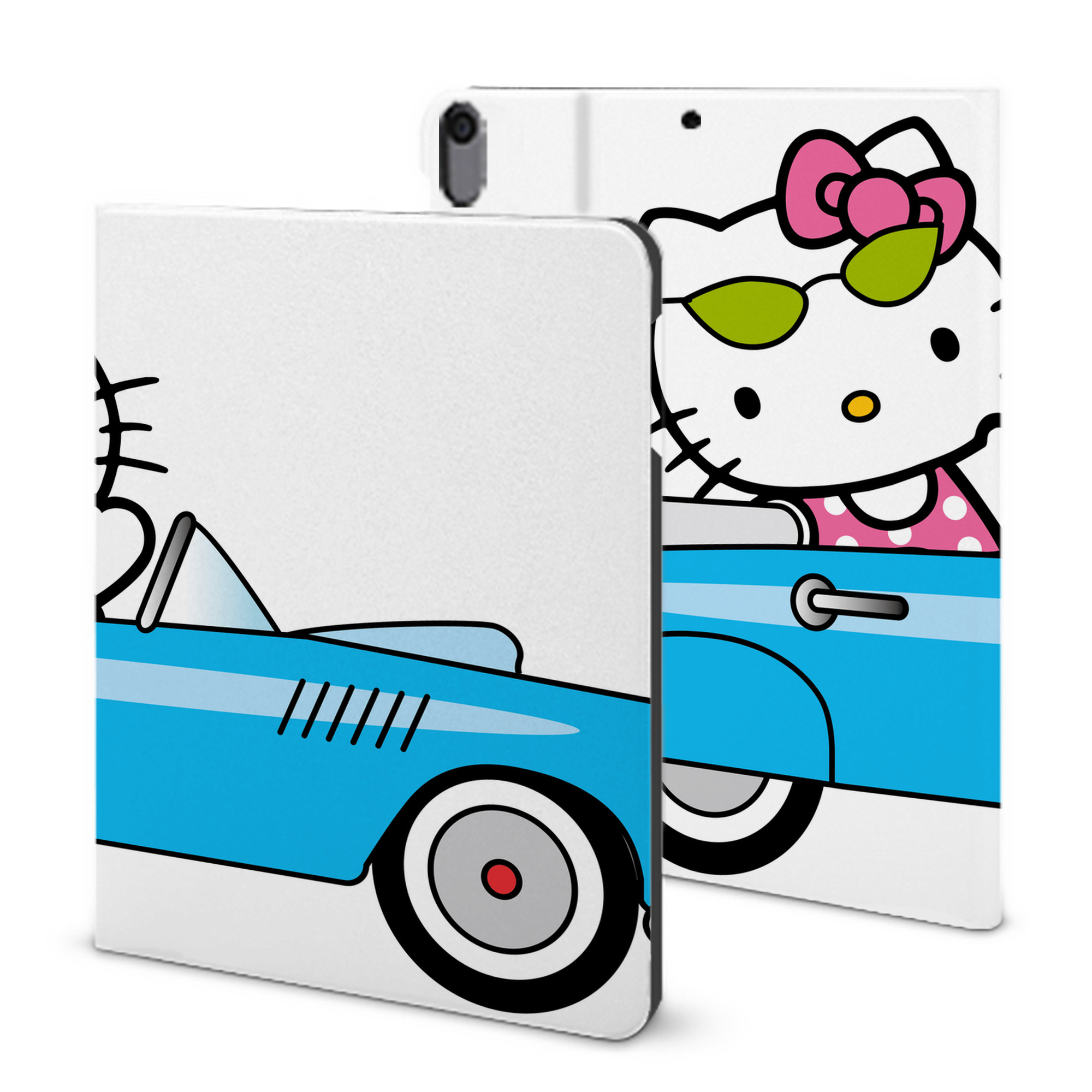 （画像用） Hello Kitty ハローキティ IPad ケース ブック型 PUレザー TPU 耐衝撃 軽量 薄型 ペン収納なし 全面保護 IPad 各モデル対応